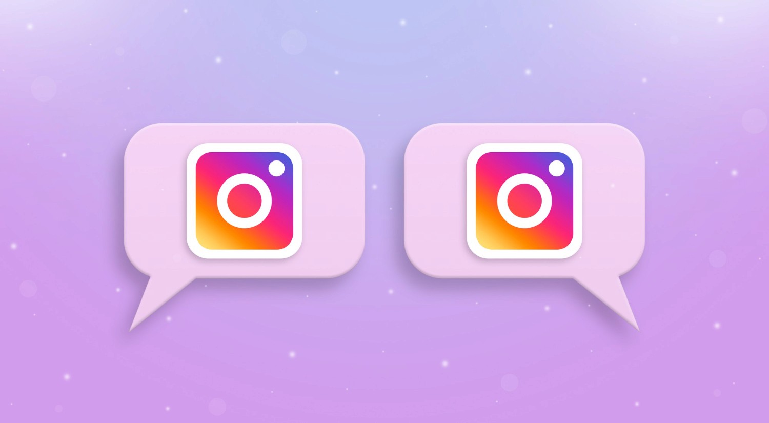 Two speech bubbles displaying the words "Instagram" and "Instagram," symbolizing conversation about the platform.