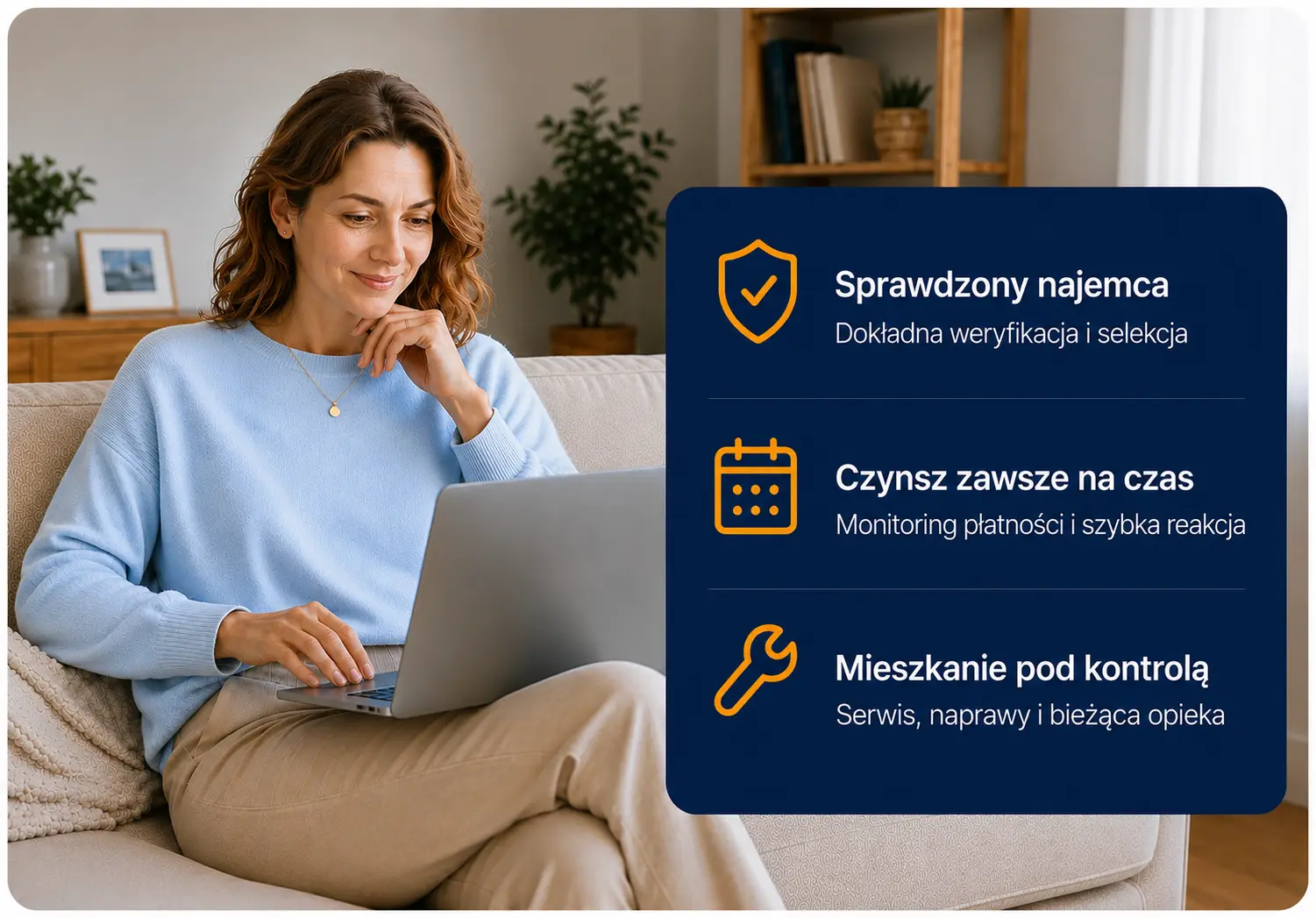 kobieta z laptopem na kanapie