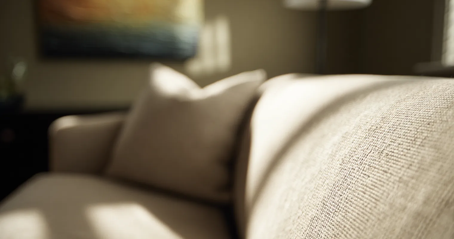 Calming counseling office with soft lighting and comfortable seating.