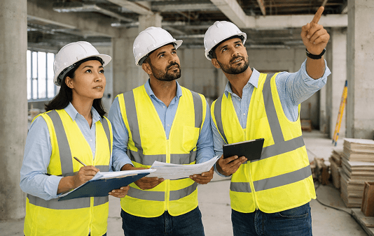 A meeting scene describes consultation