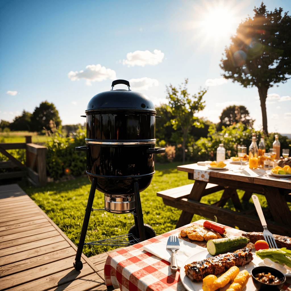 product photography of charcoal grill