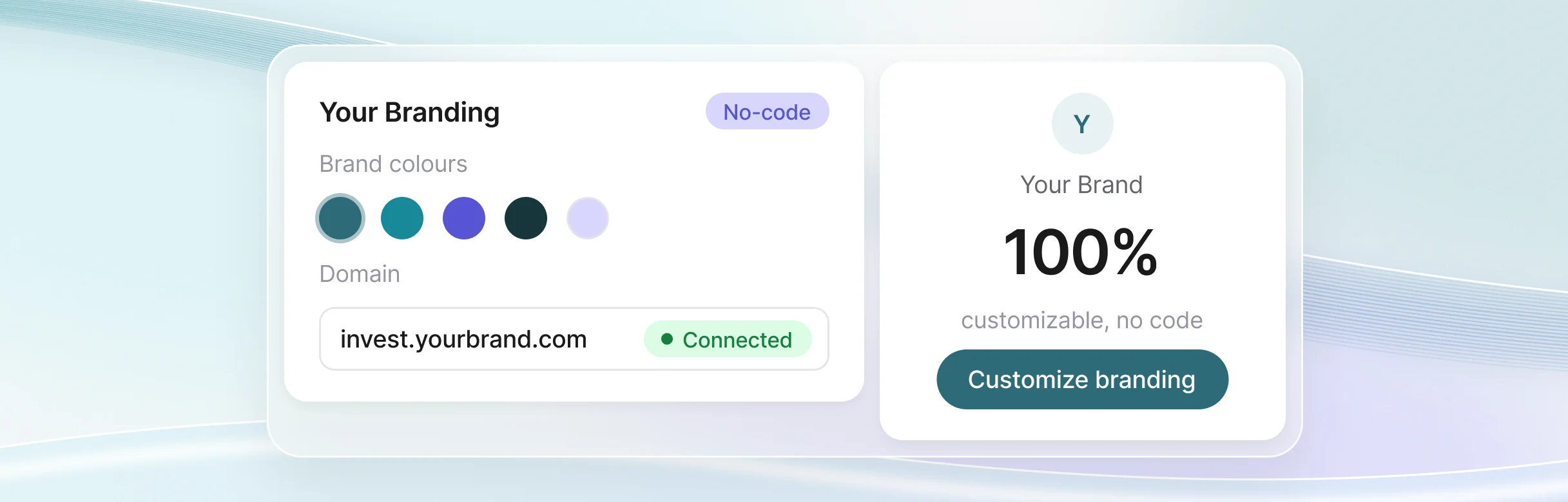 No-code setup: fully customizable branding for your white-label investment platform