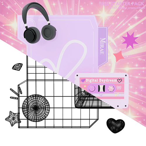 Colorful Blender 3D cover design created by a beginner project