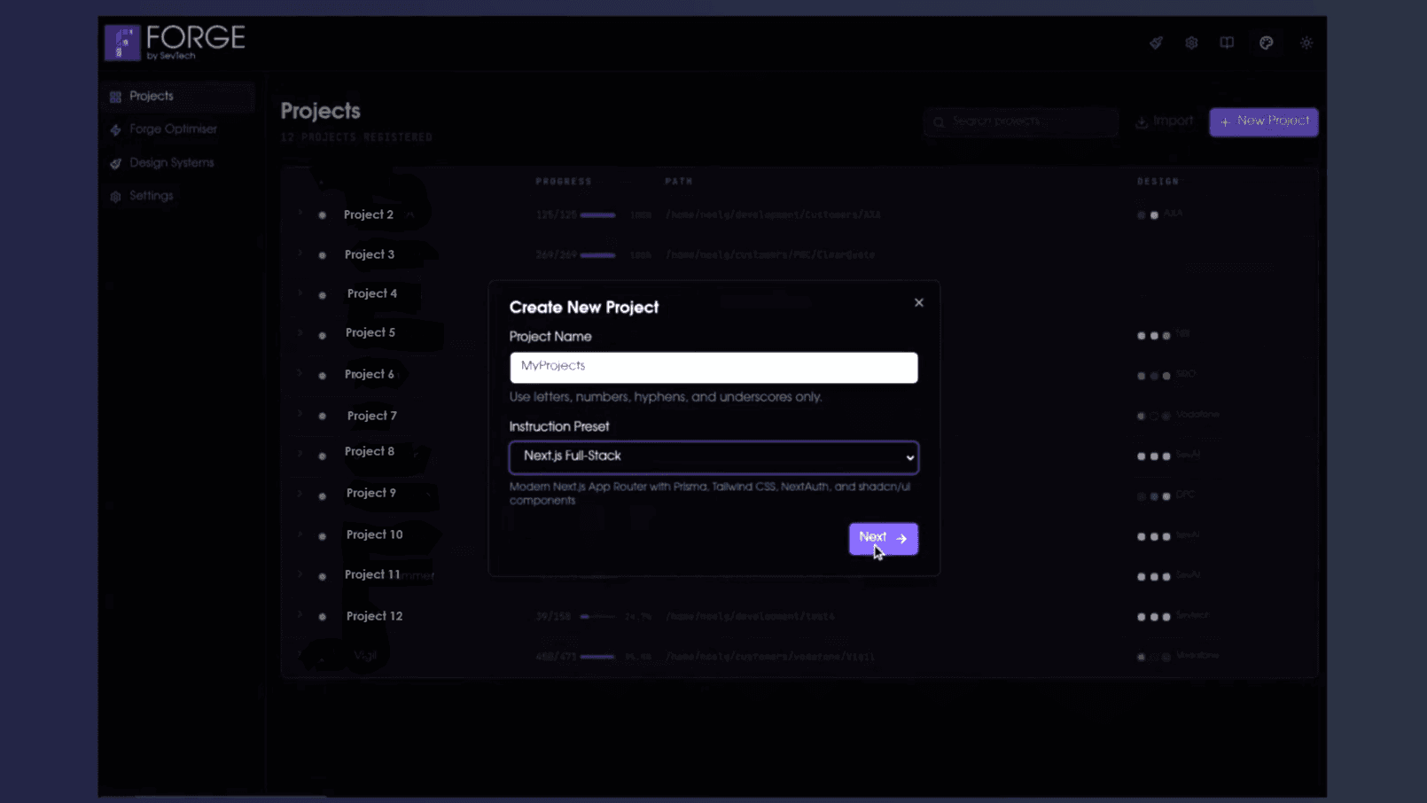 Forge New project