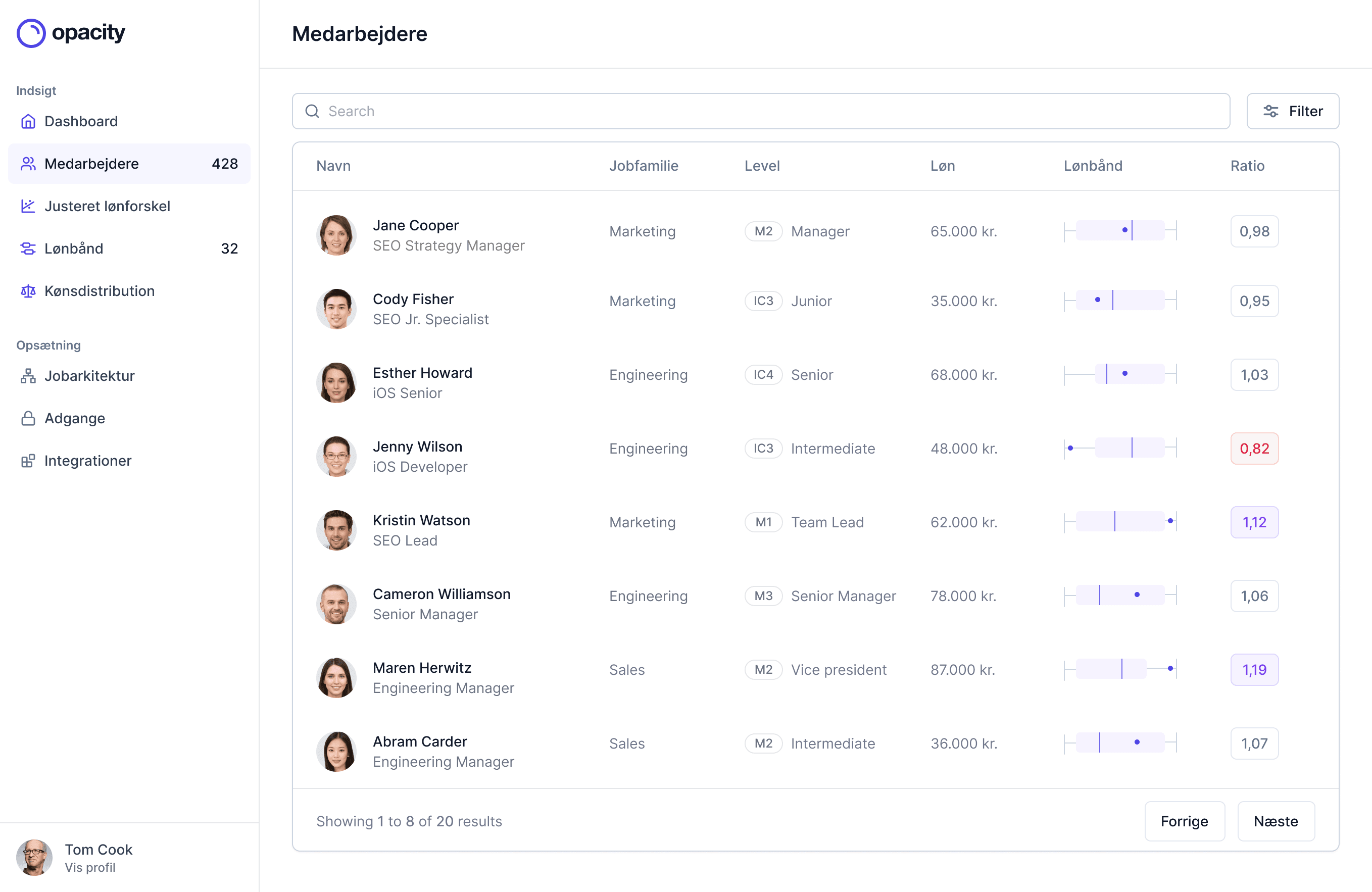 Screenshot of the main dashboard with gradients as background