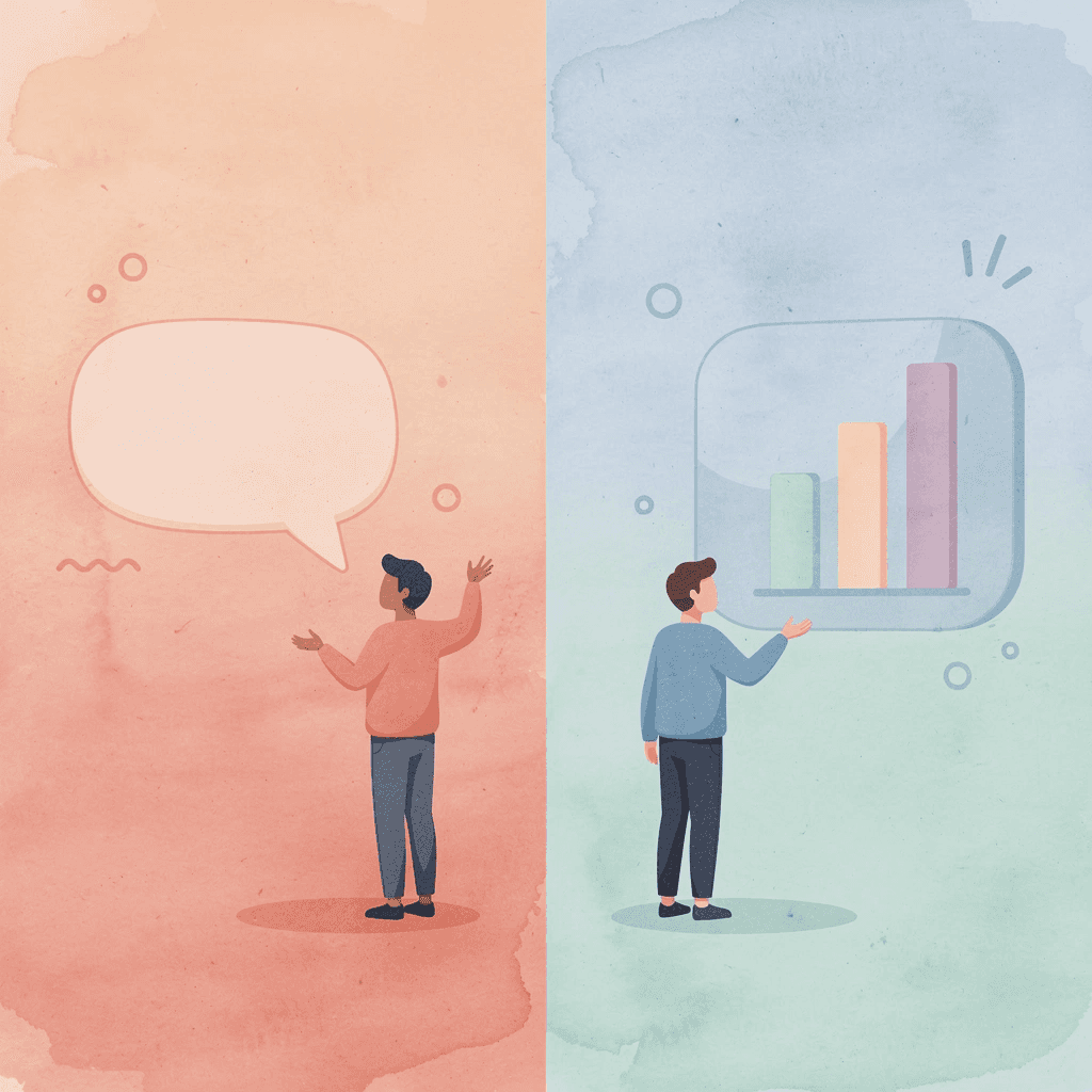 Split scene showing classroom environment versus home learning environment
