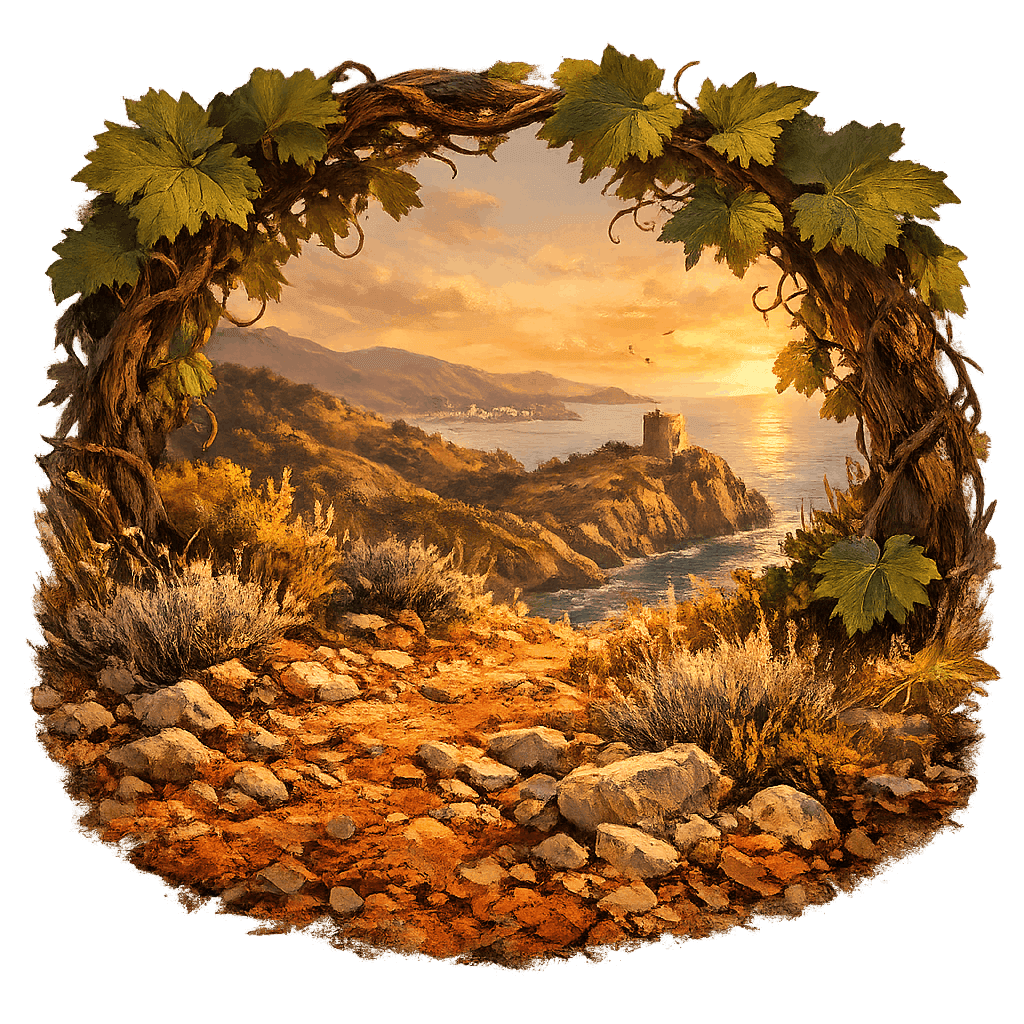 Detailed graphic of the Maremma Toscana wine region.