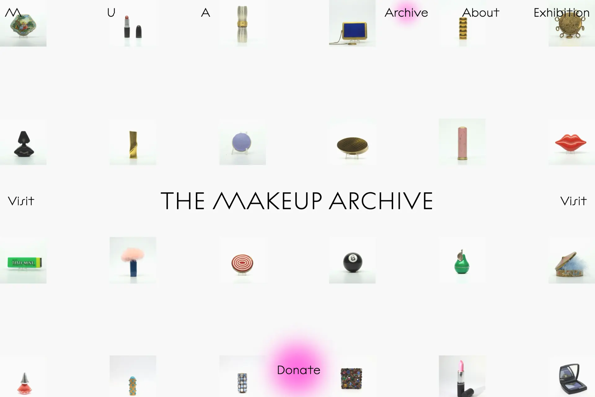 Screenshot of The Makeup Archive website