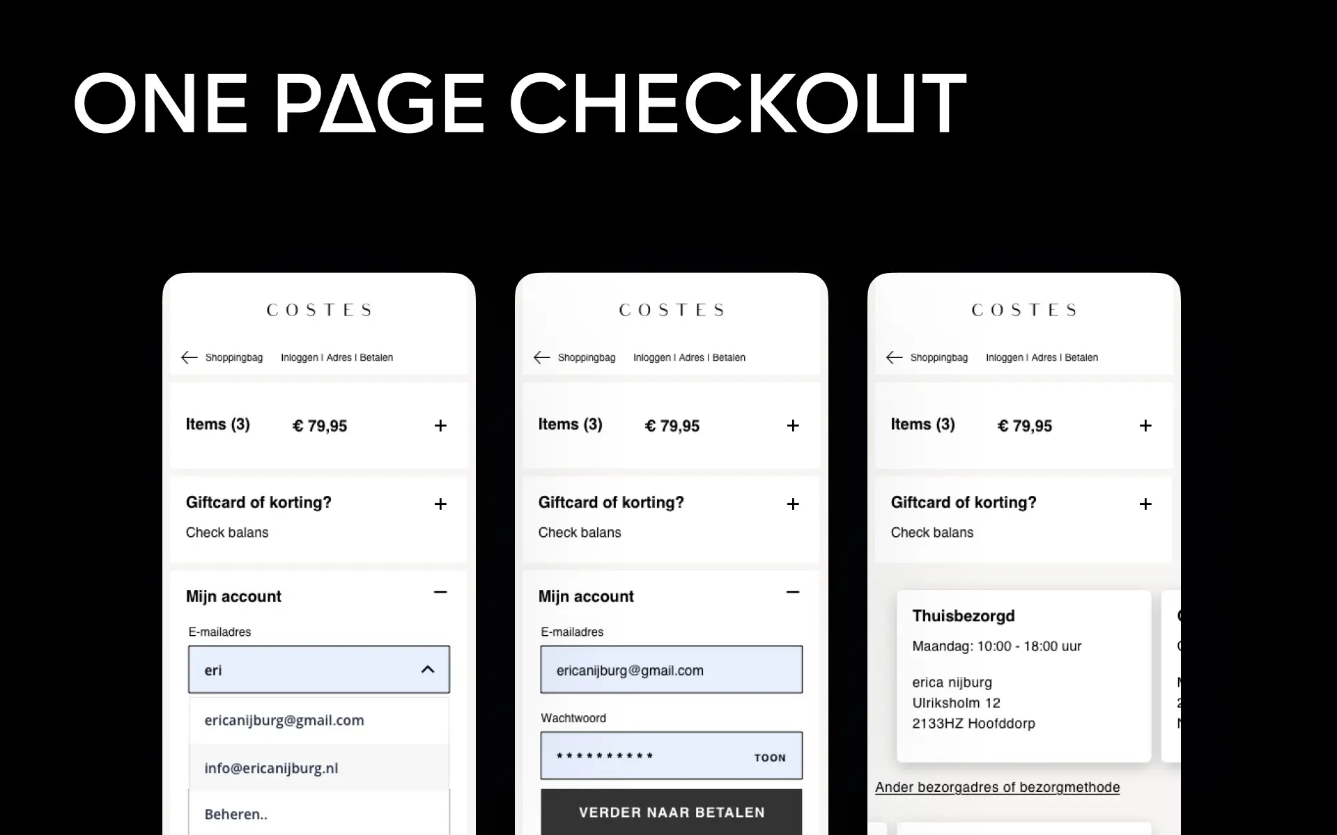 One page checkout