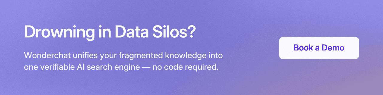 Drowning in Data Silos? Wonderchat unifies your fragmented knowledge into one verifiable AI search engine — no code required.