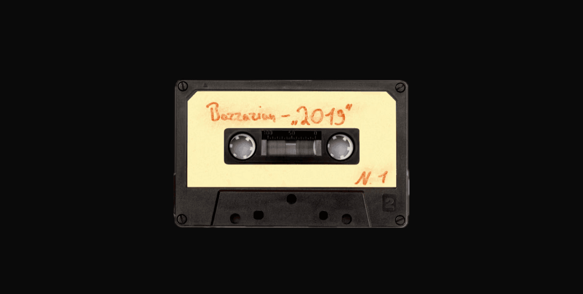 photo of black and brown cassette tape