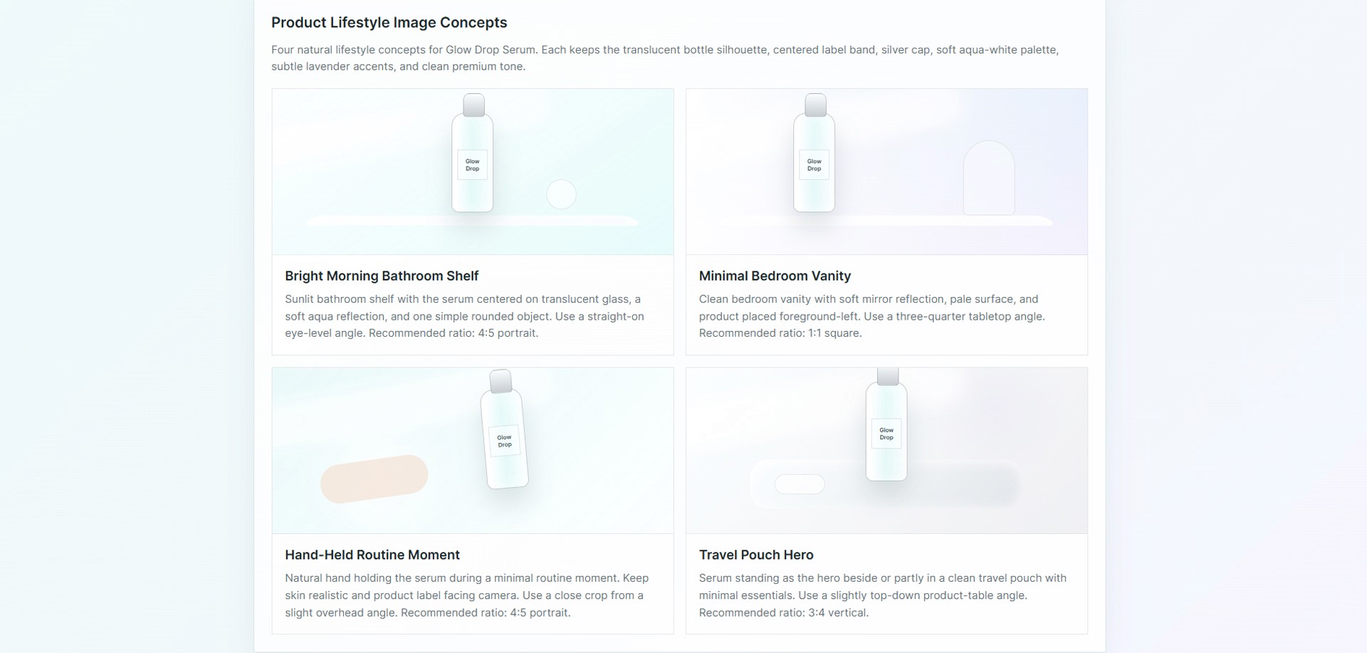 Image caption: Product lifestyle images help customers imagine how the product fits into a real daily routine.
