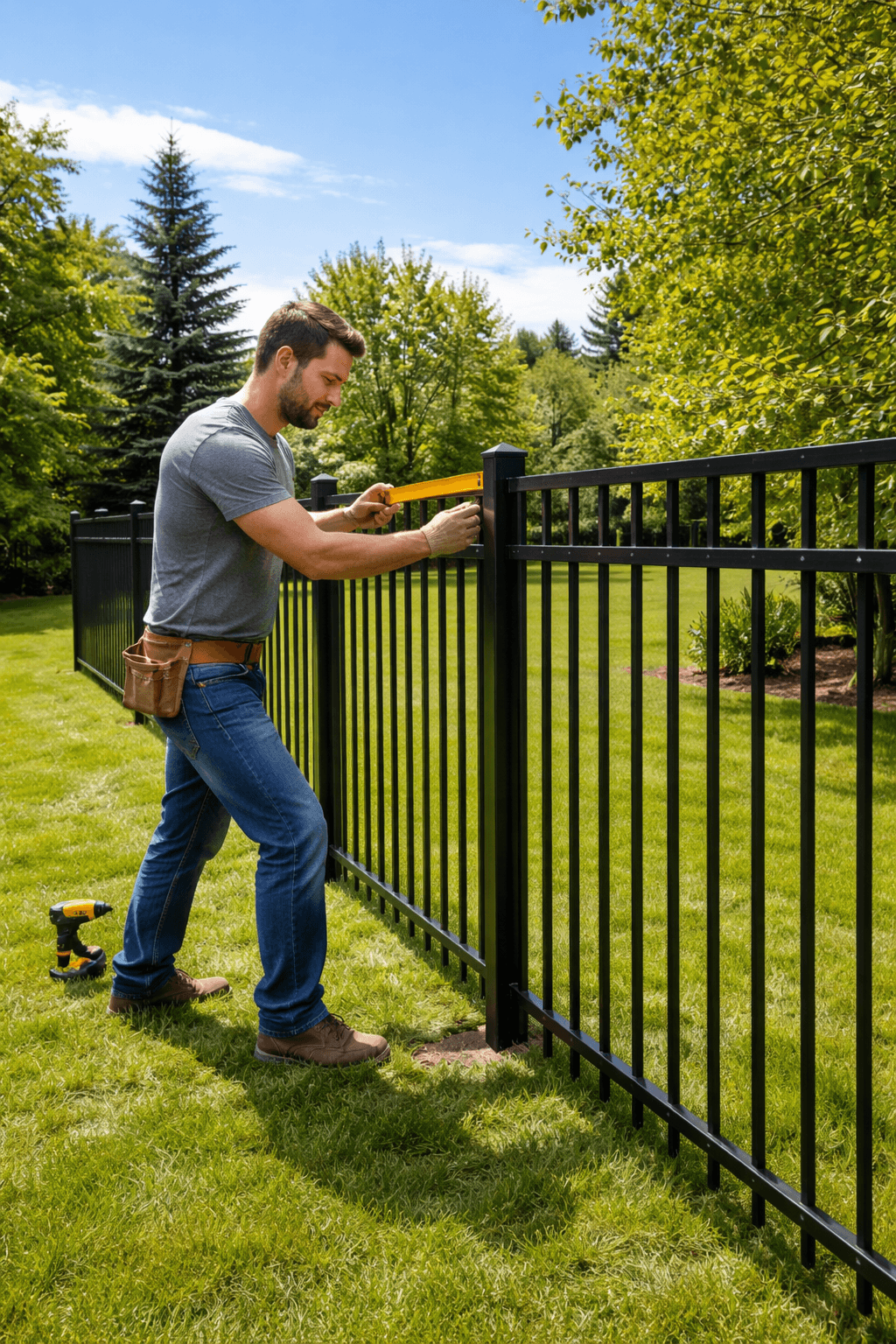 a man working outside