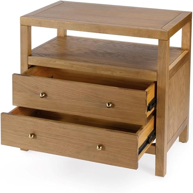 Elegant nora nightstand with ample storage space and a timeless design.