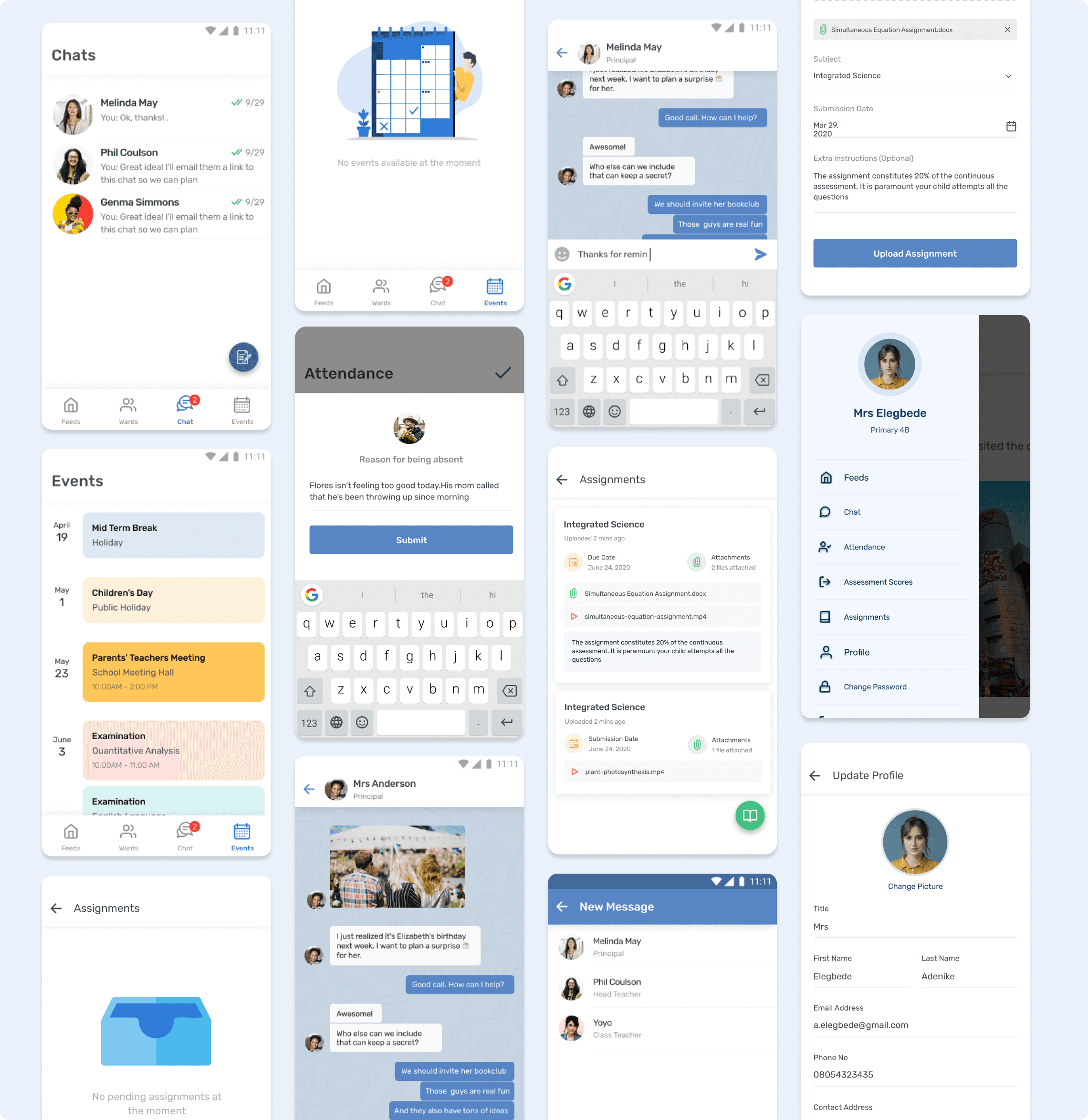 A two app screens next to each others