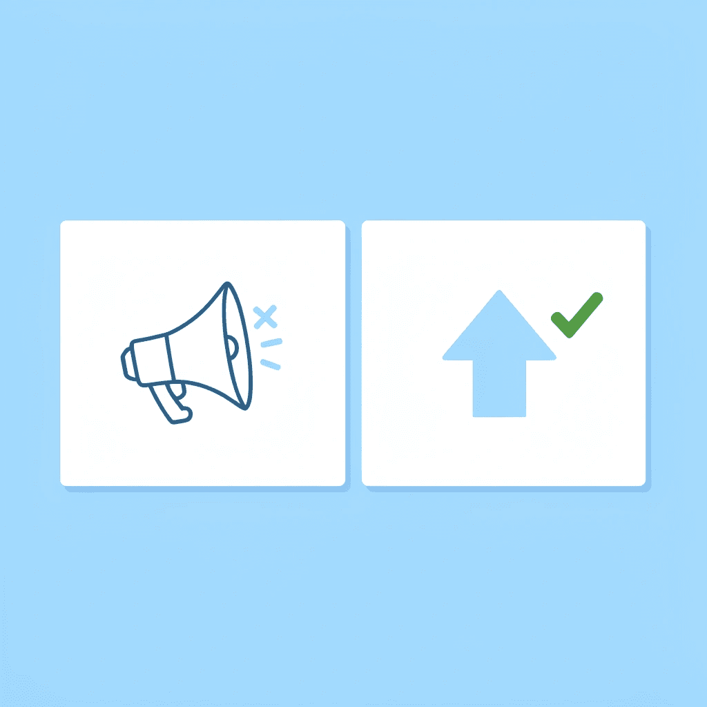 Before and after comparison showing direct marketing transformation from outdated perception to high-quality results