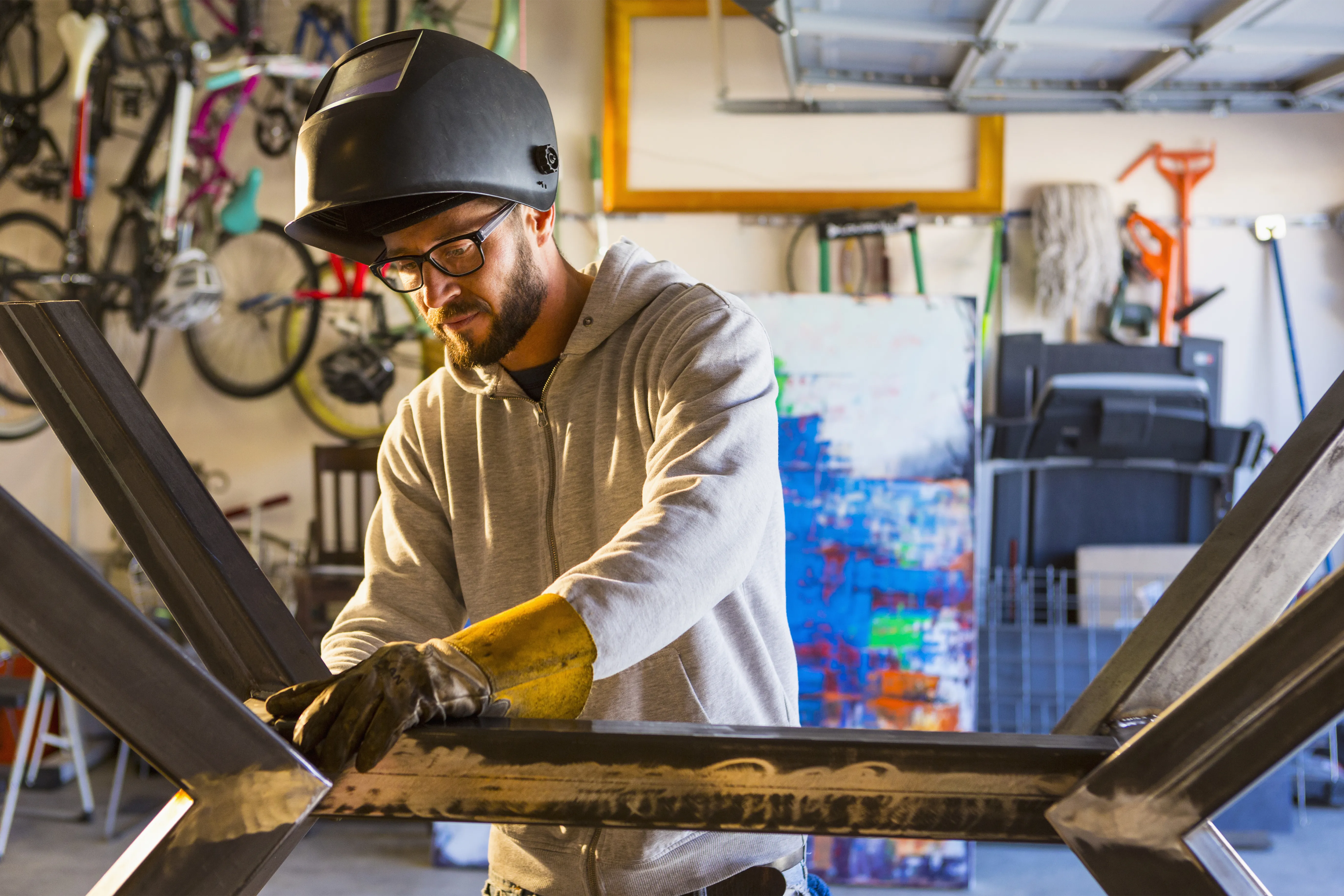 Man working on machinery
