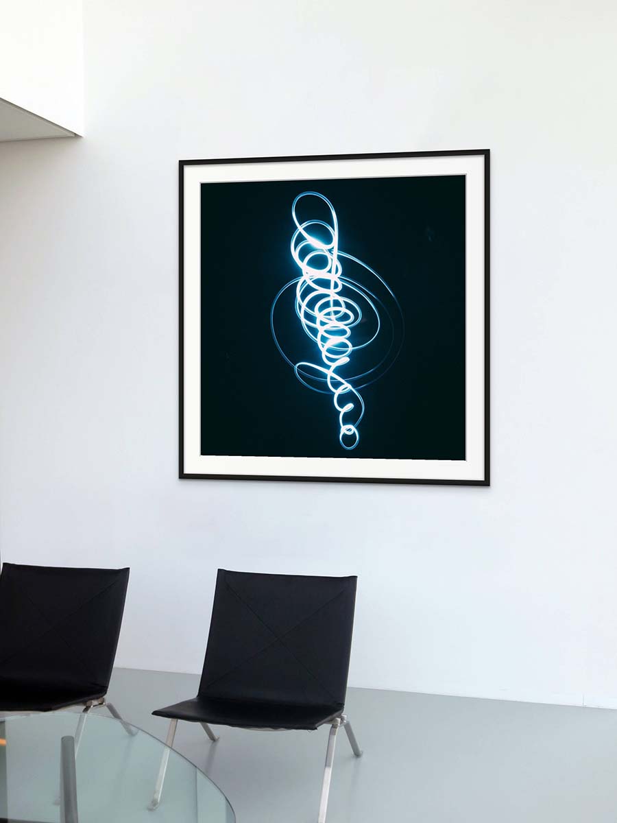 Abstract art framed in a wall