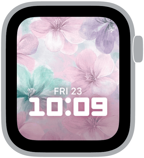 an apple watch face from the pastel bloom collection