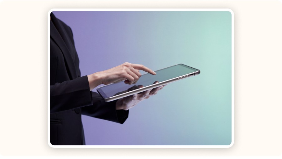 Person using tablet