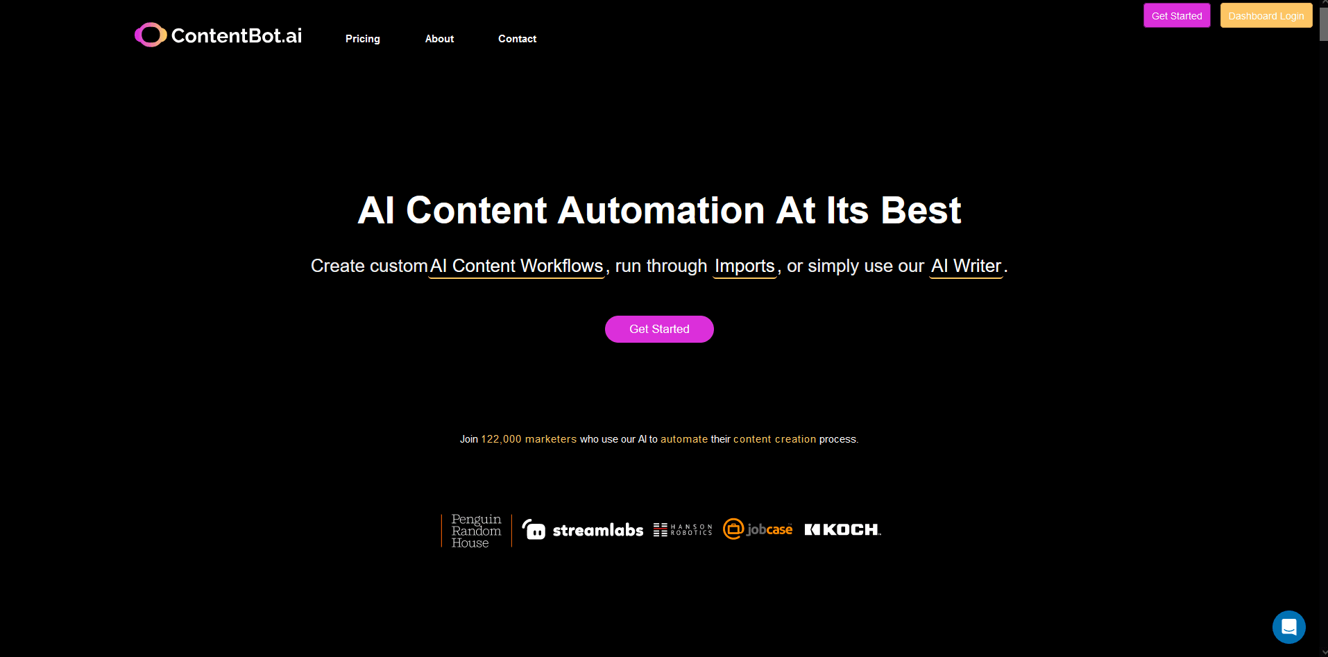 ContentBot Home Page