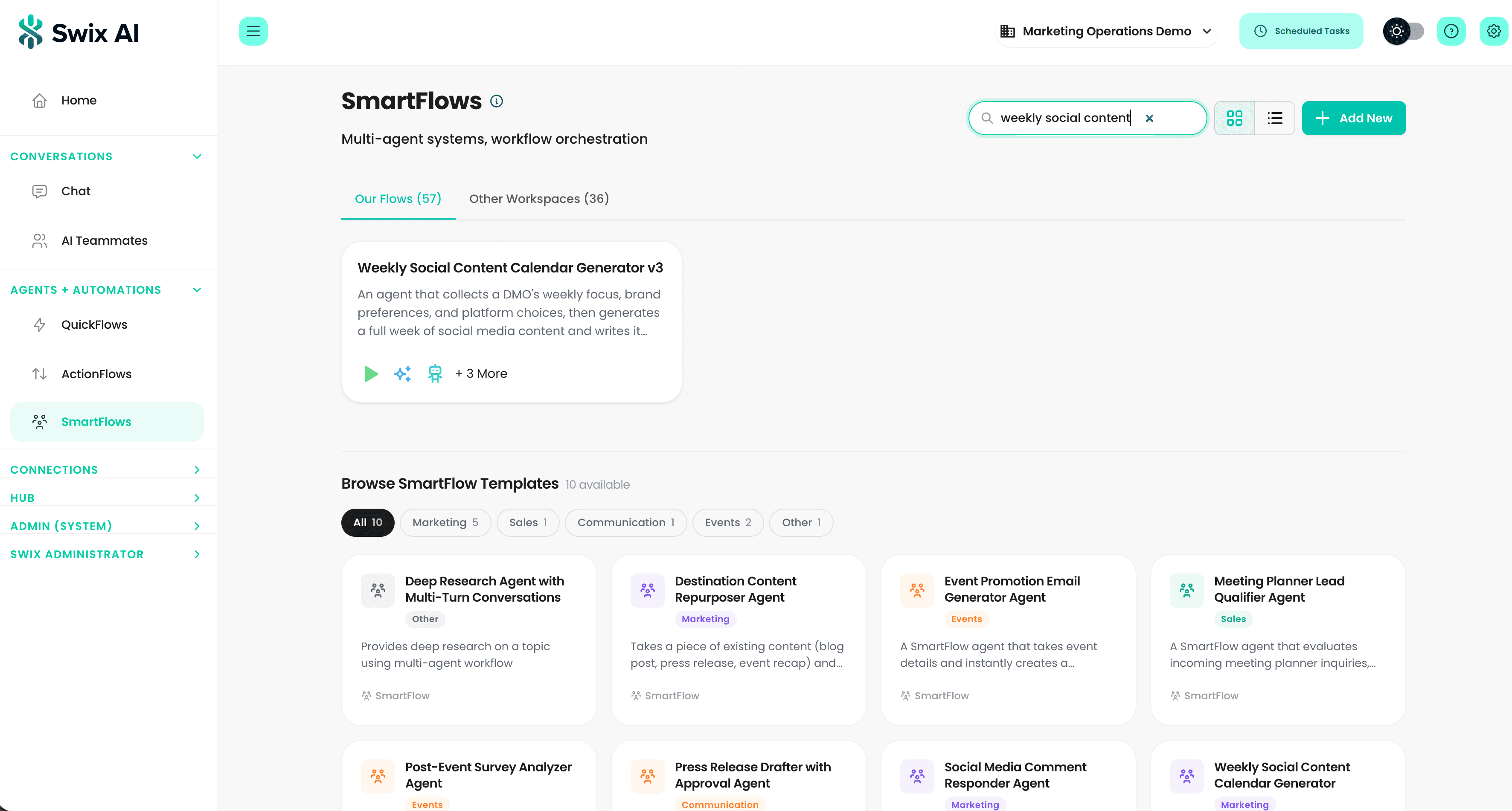 Search the template library for Weekly Social Content Calendar