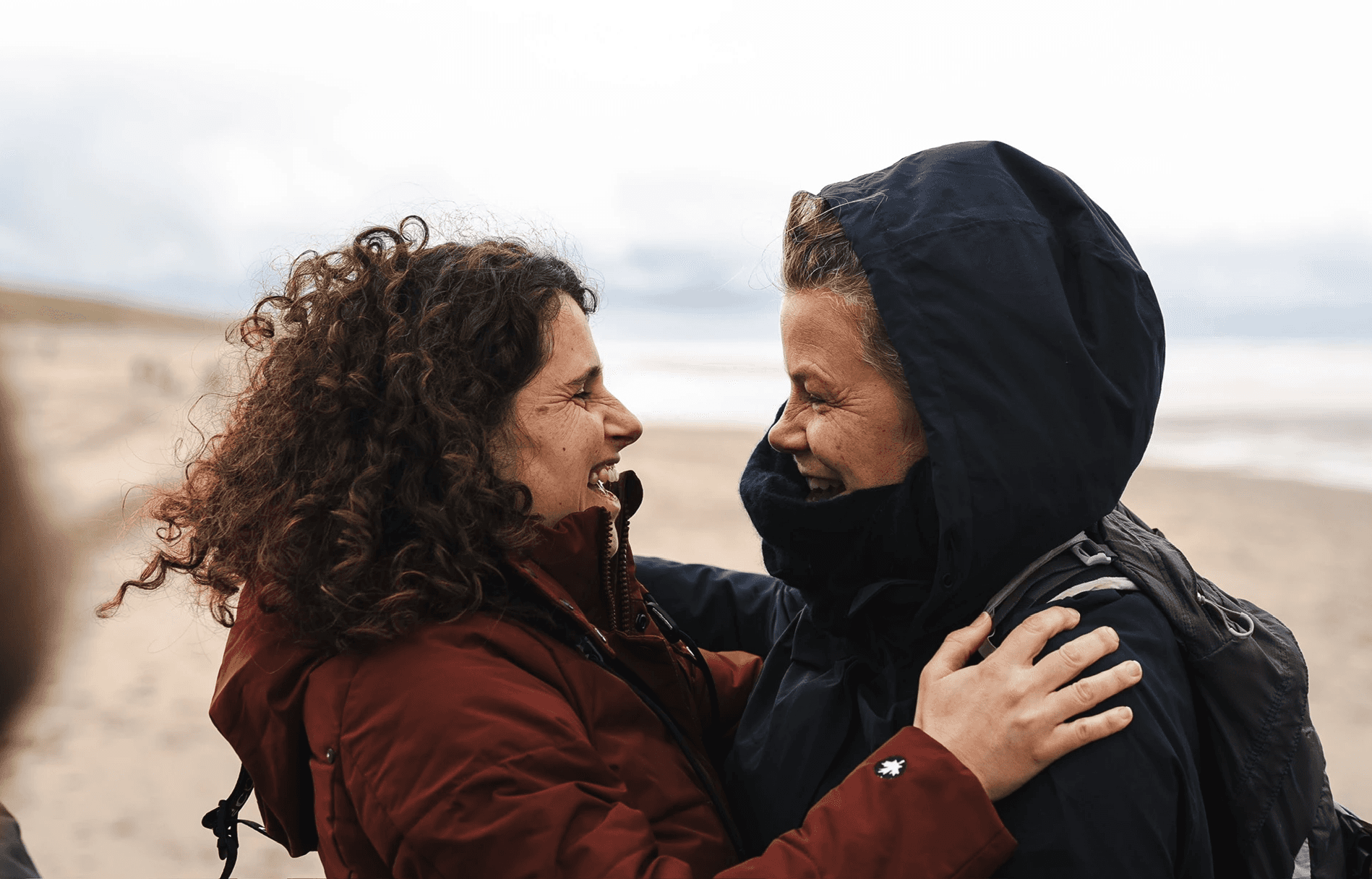 two women connecting