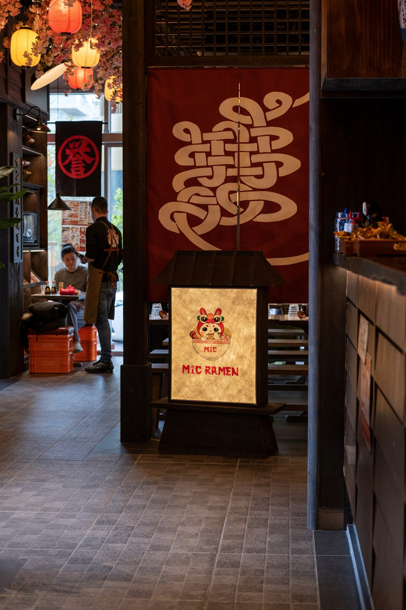 rectangular beige wooden tables and chair