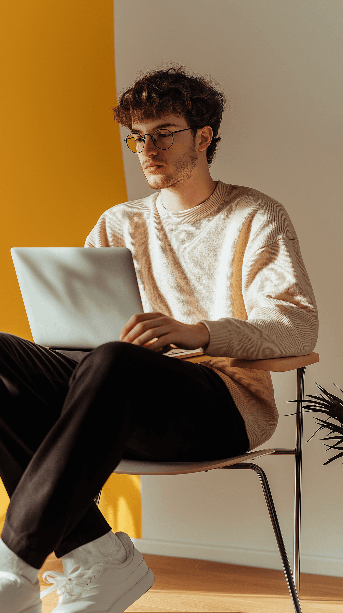 young man on his laptop