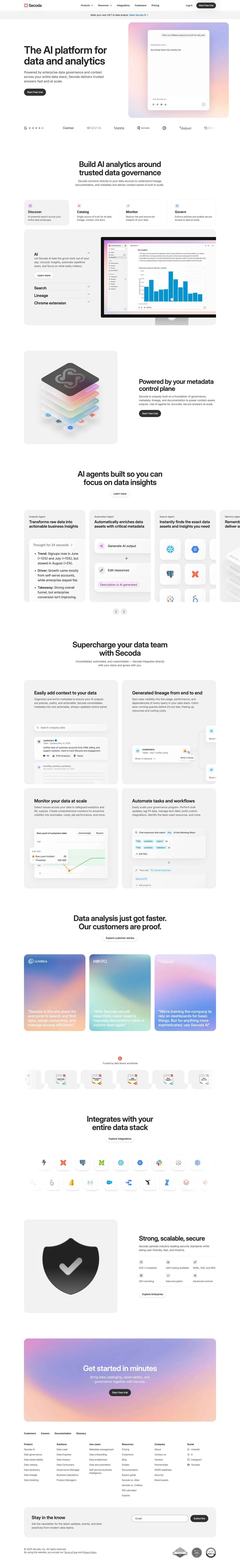 Secoda is a platform that helps organizations make data-driven decisions by simplifying data discovery and access.