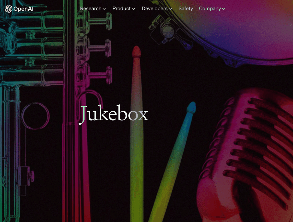 Jukebox's ai music generator from text