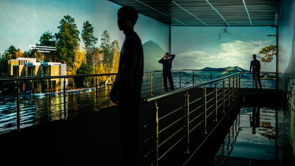 A capture of the immersive tunnel at the Kazakhstan Immersive Expo