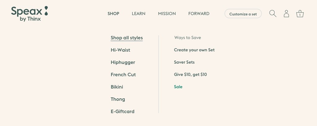 Desktop Speax Shop Meganav