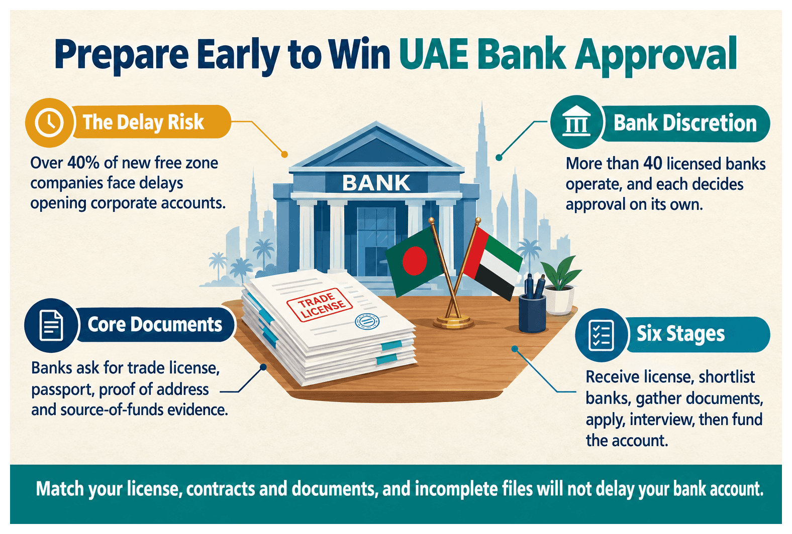 Infographic: Opening a UAE Corporate Bank Account as a Bangladeshi Entrepreneur