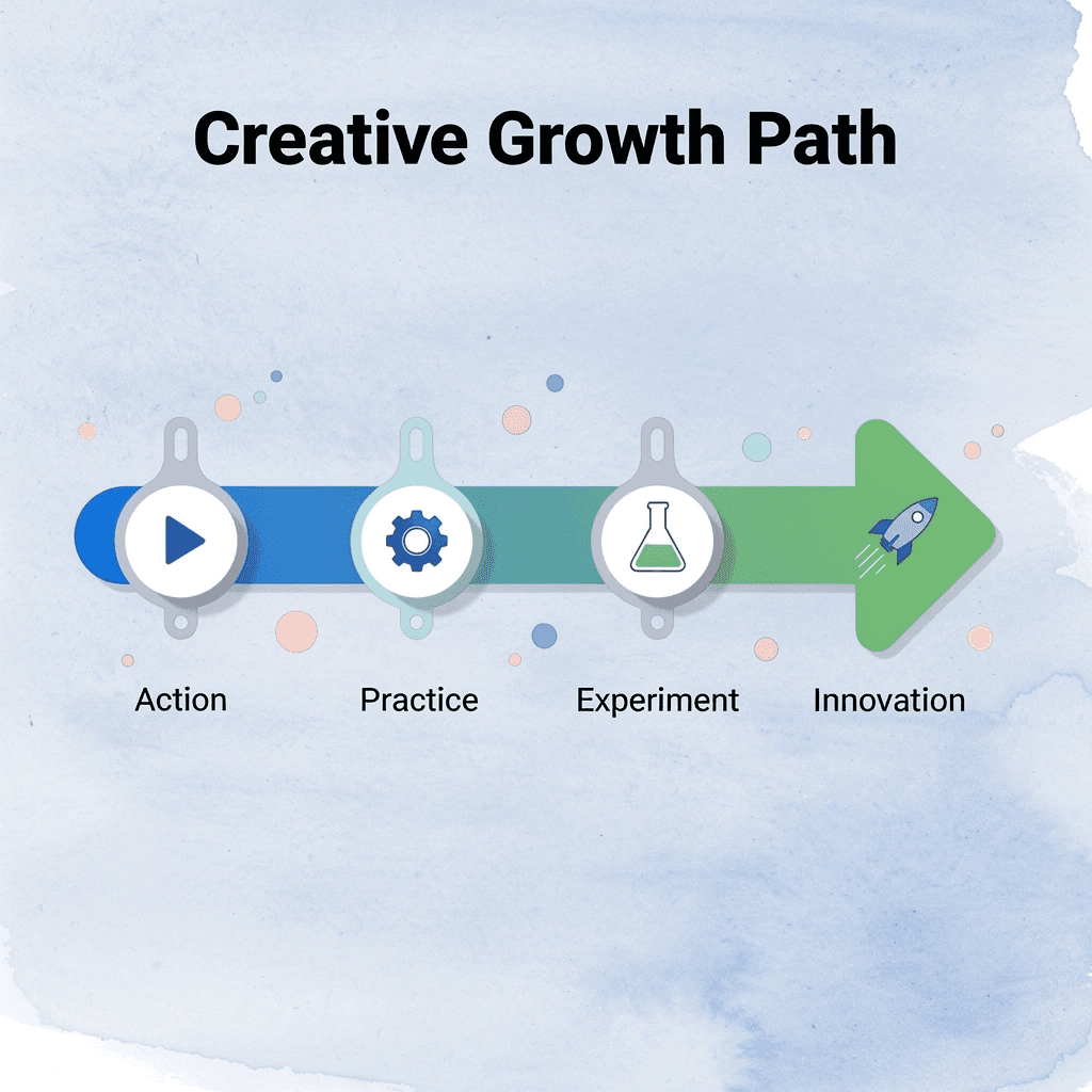  Infographic showing creative growth progression from action to innovation