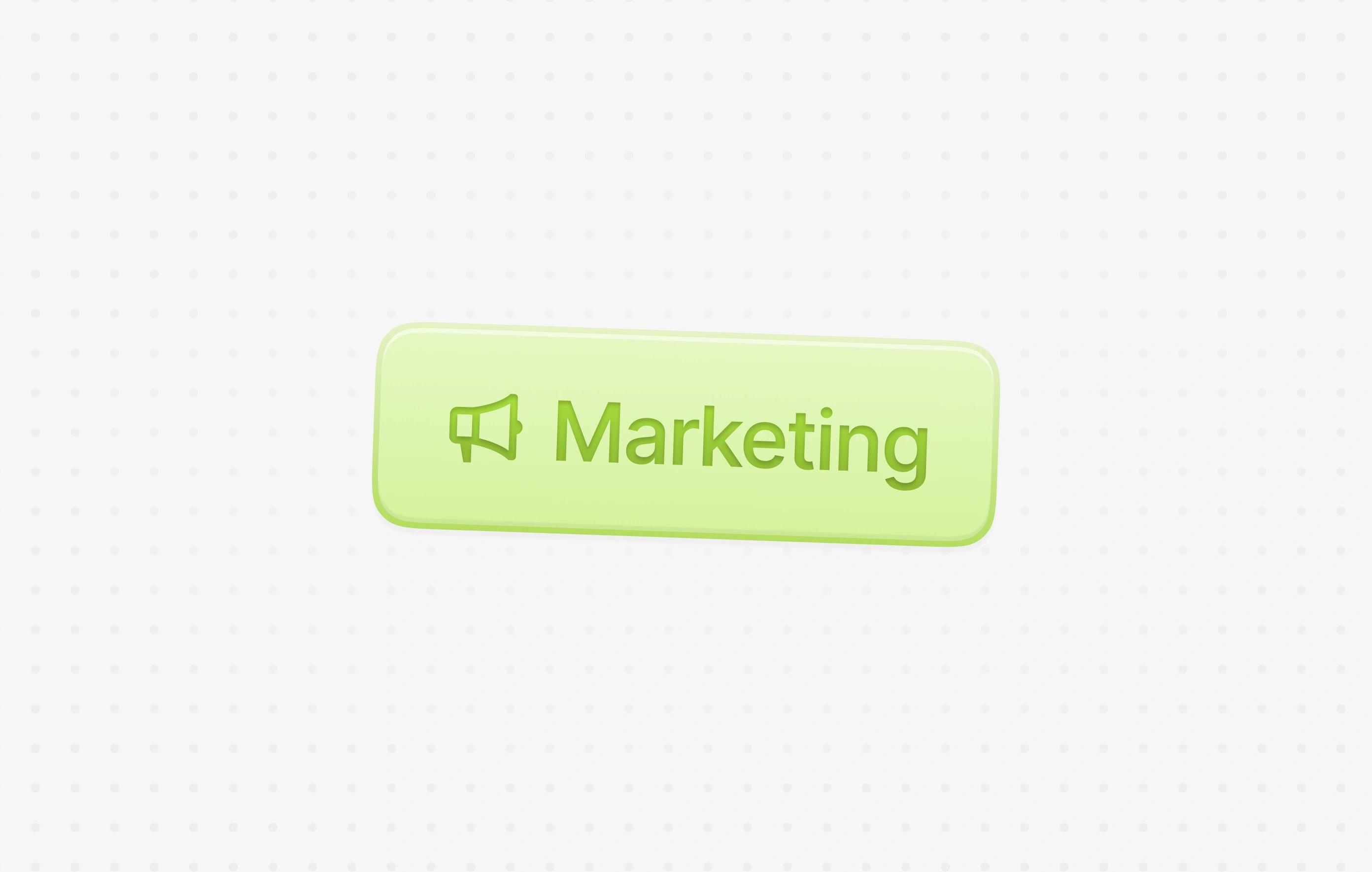 Green marketing badge with megaphone icon