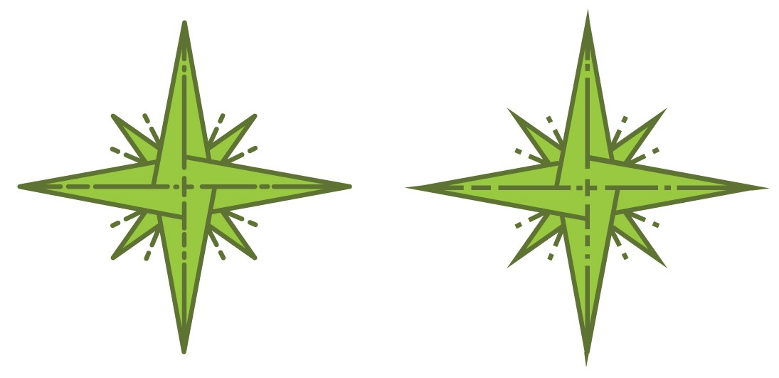  Here are two icons that have the exact same content and style with the only difference being the stroke ends and corners, and yet these two icons give off very different impression. This is the power of stroke caps and corners! 