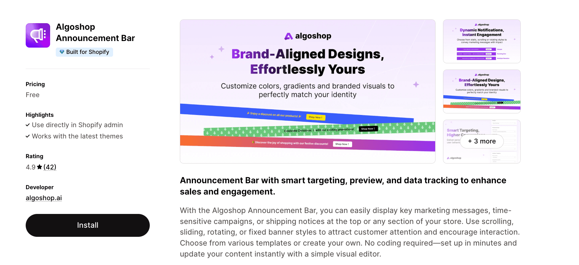 Algoshop Announcement Bar