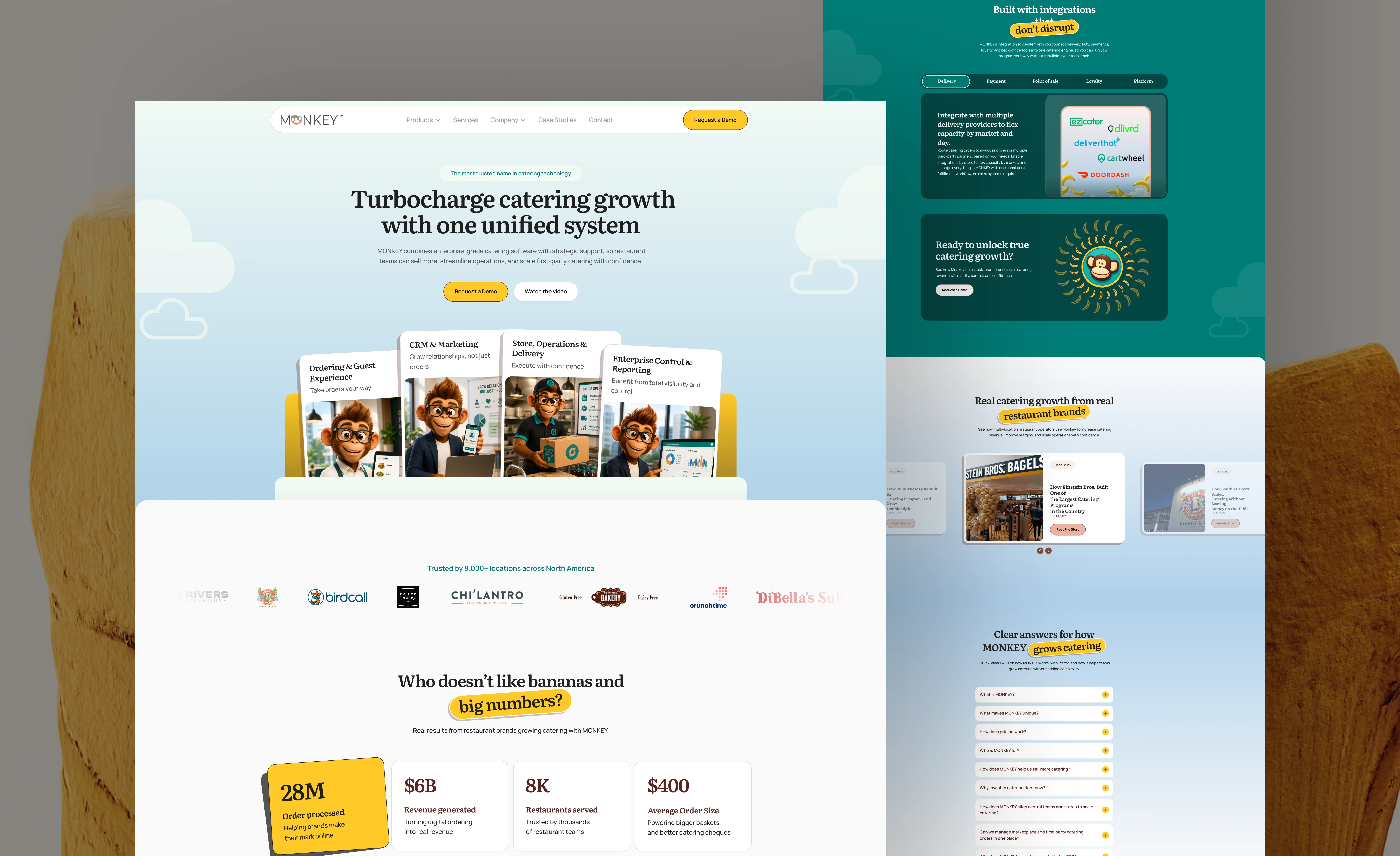 Monkey website redesign homepage layout