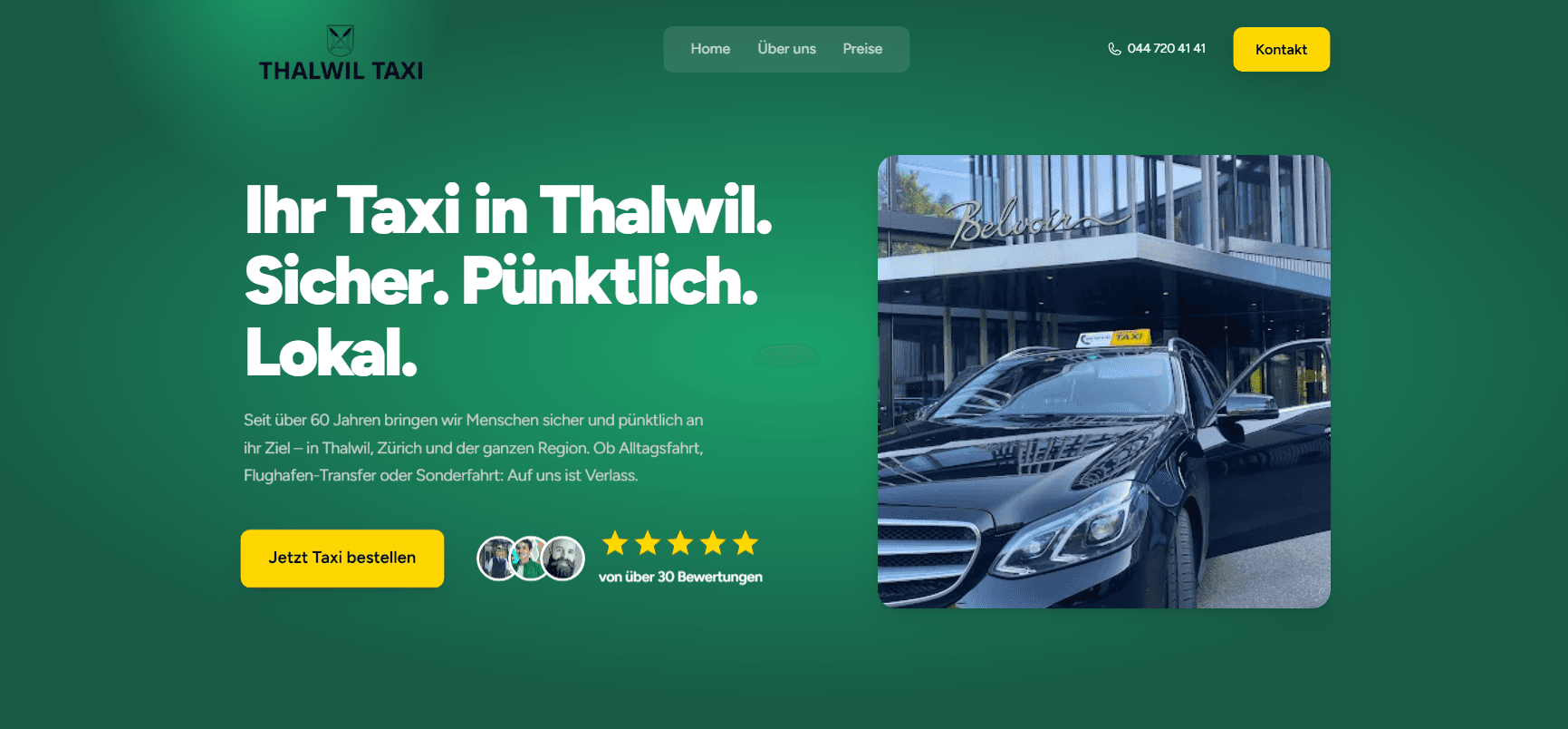 Webdesign für Taxi Thalwil Taxiunternehmen