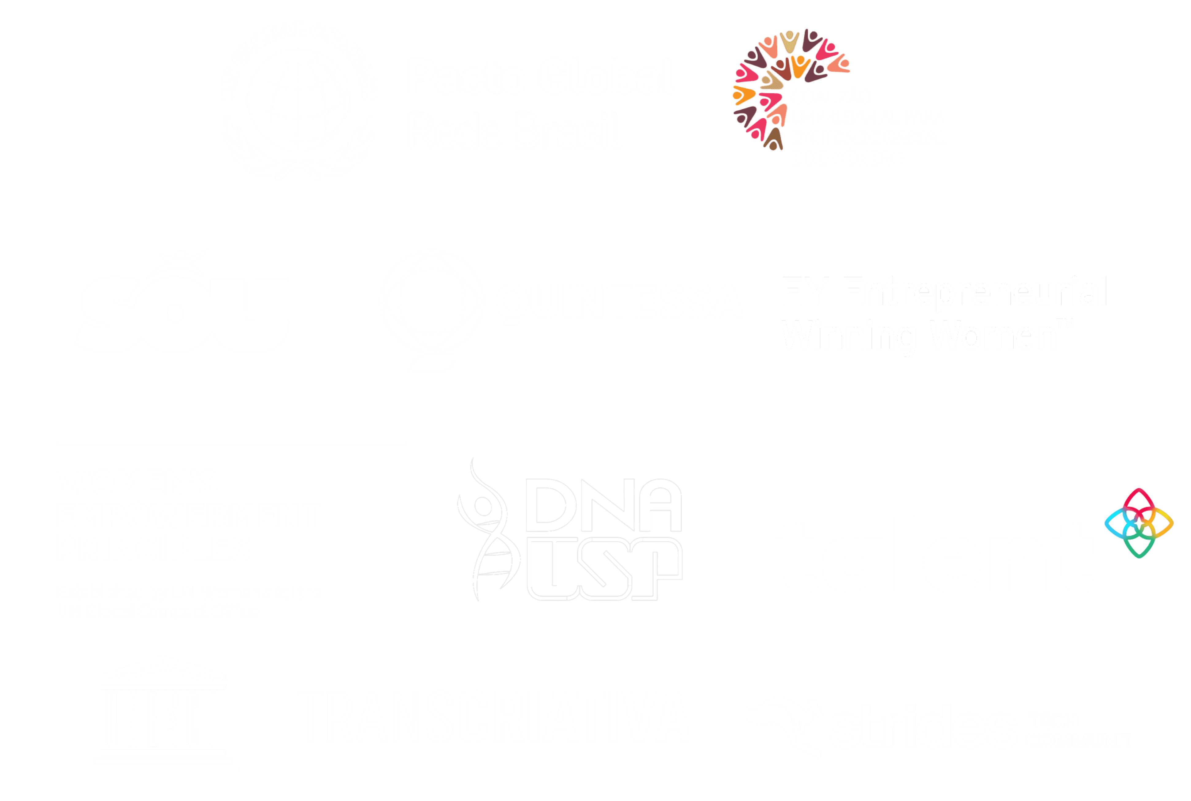 Pacto global Rede Brasil, Coalizão empresarial para equidade racial e de gênero, SOU, Quintessa, EY Entrepreneurial Winning Women, Women's Empowerment Principles, DNA USP, Talent academy, UNESCO, Transcriativa, Strides Tech Communit.