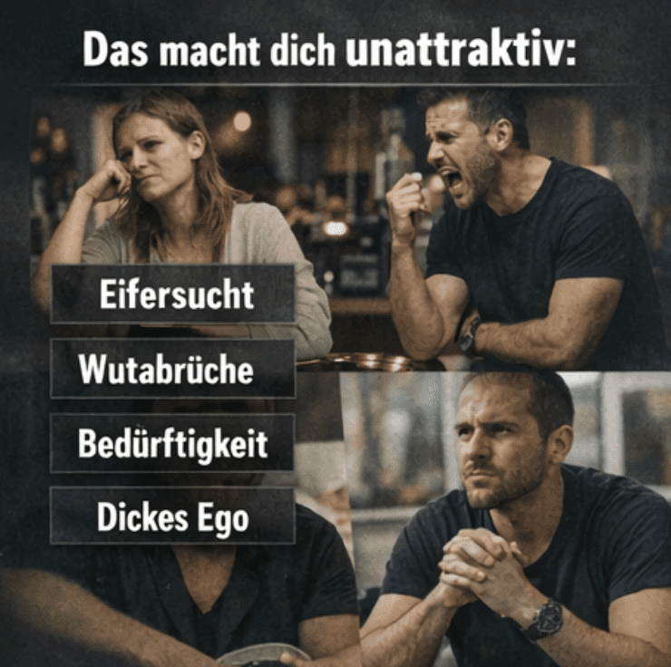 ein mann ballt die faust und eine frau sieht genervt aus, darunter ein weiteres bild mit 2 männern, die nebeneinander sitzen