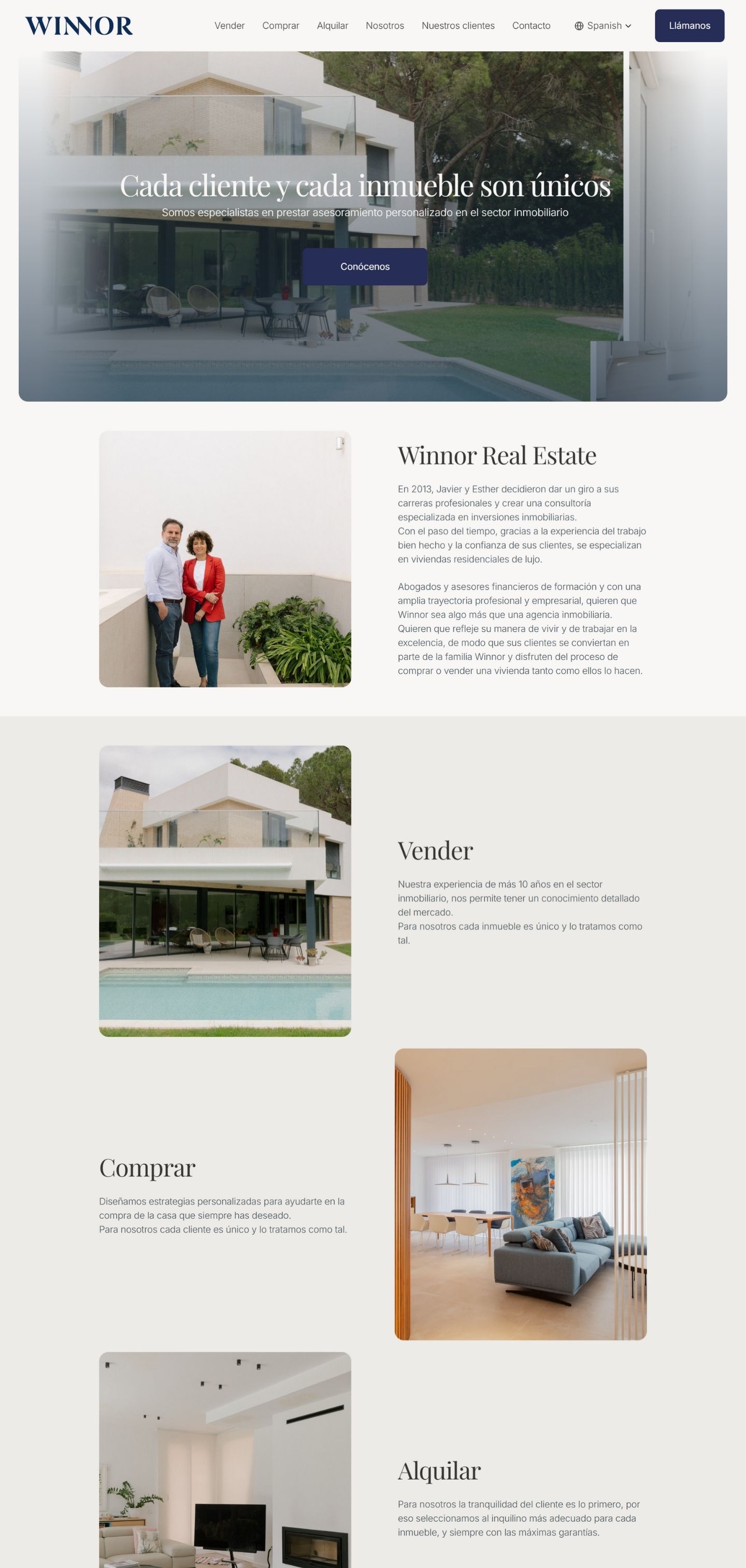 After. Homepage redesign for Winnor Real Estate, created in Framer
