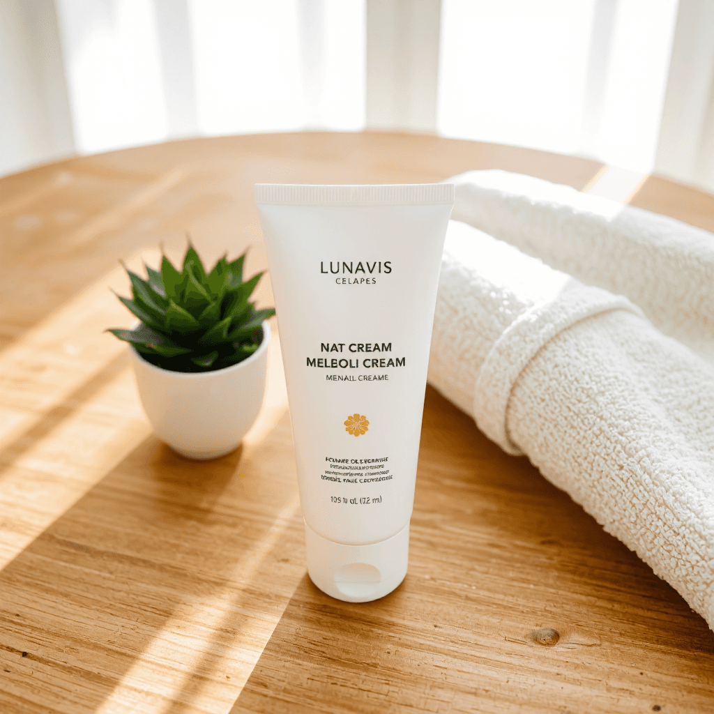 product photography of tube of cream