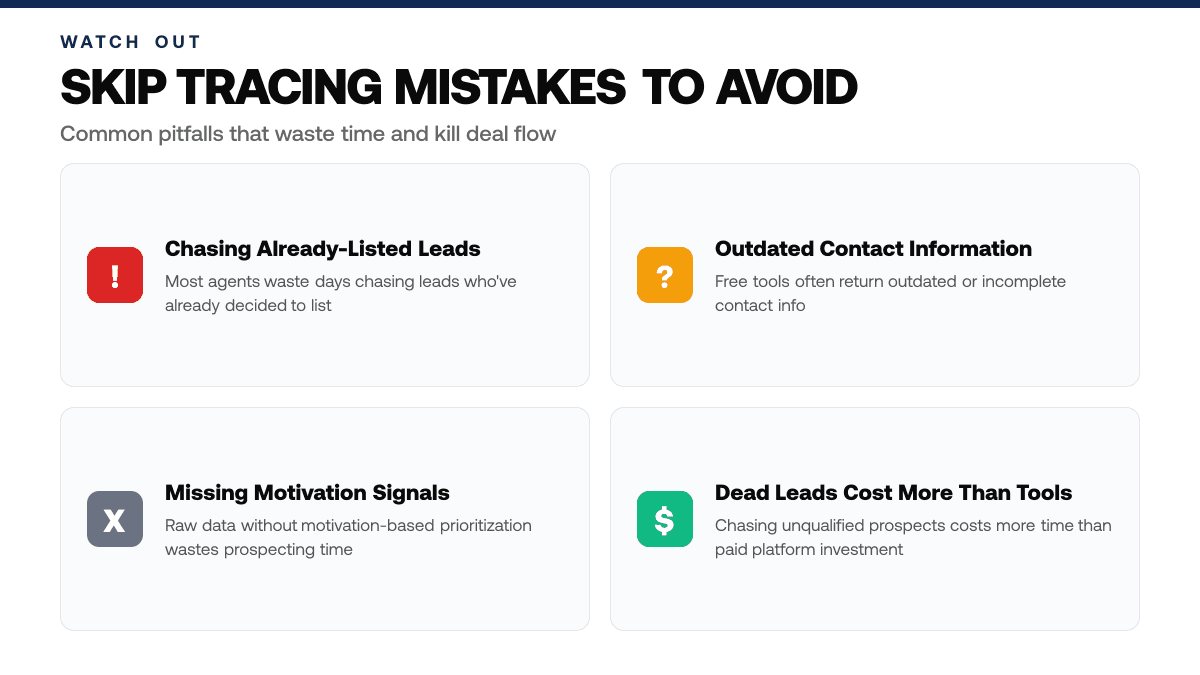 Skip Tracing for Real Estate: Free vs. Paid Tools + When Each Works Best — warning-callouts