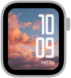 clementine sky Apple Watch face preview 5 featuring autumn and summer.