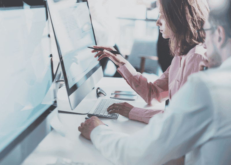 Coworkers team in modern office