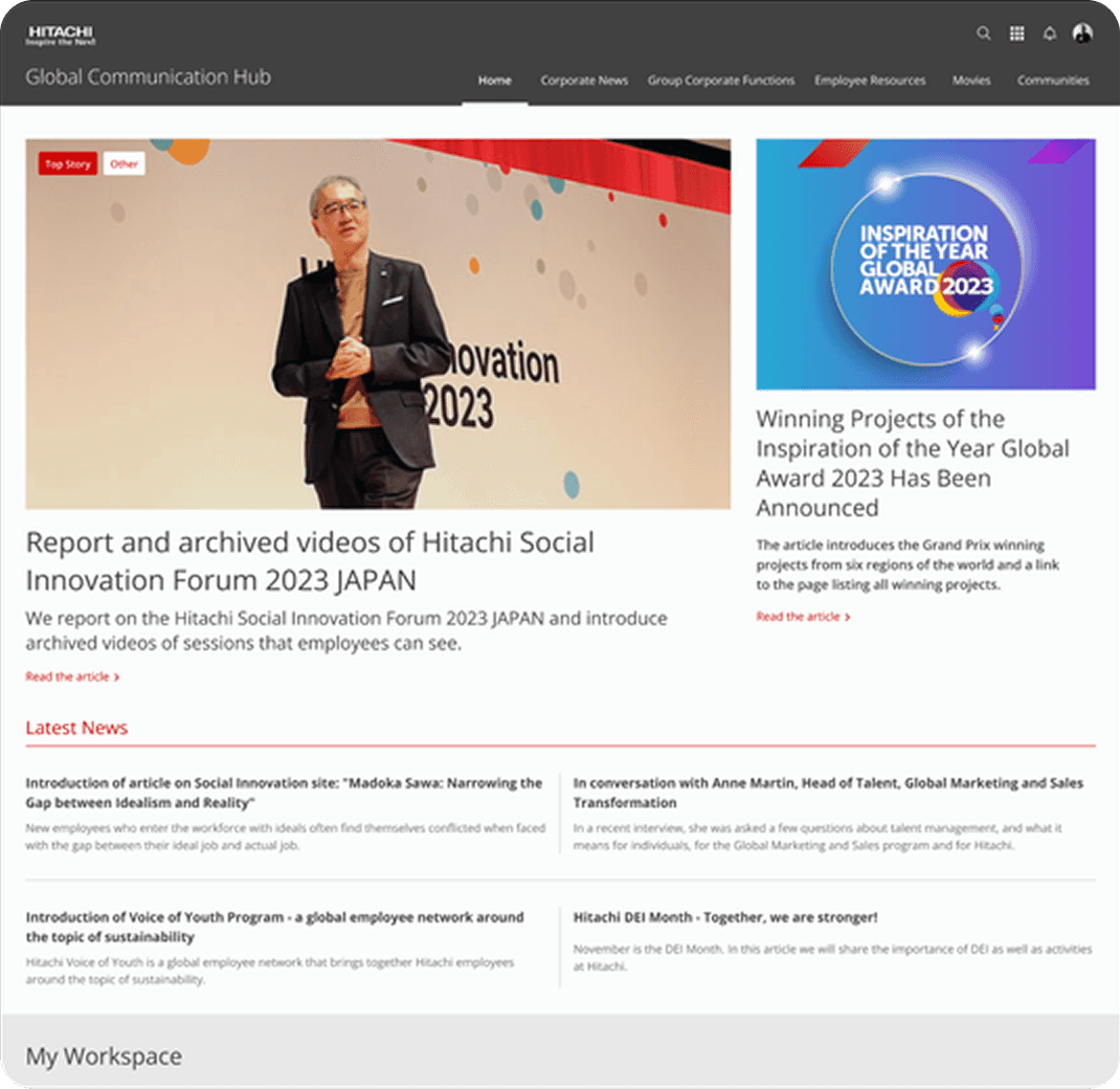 Desktop Social Innovation Forum article with large event photography