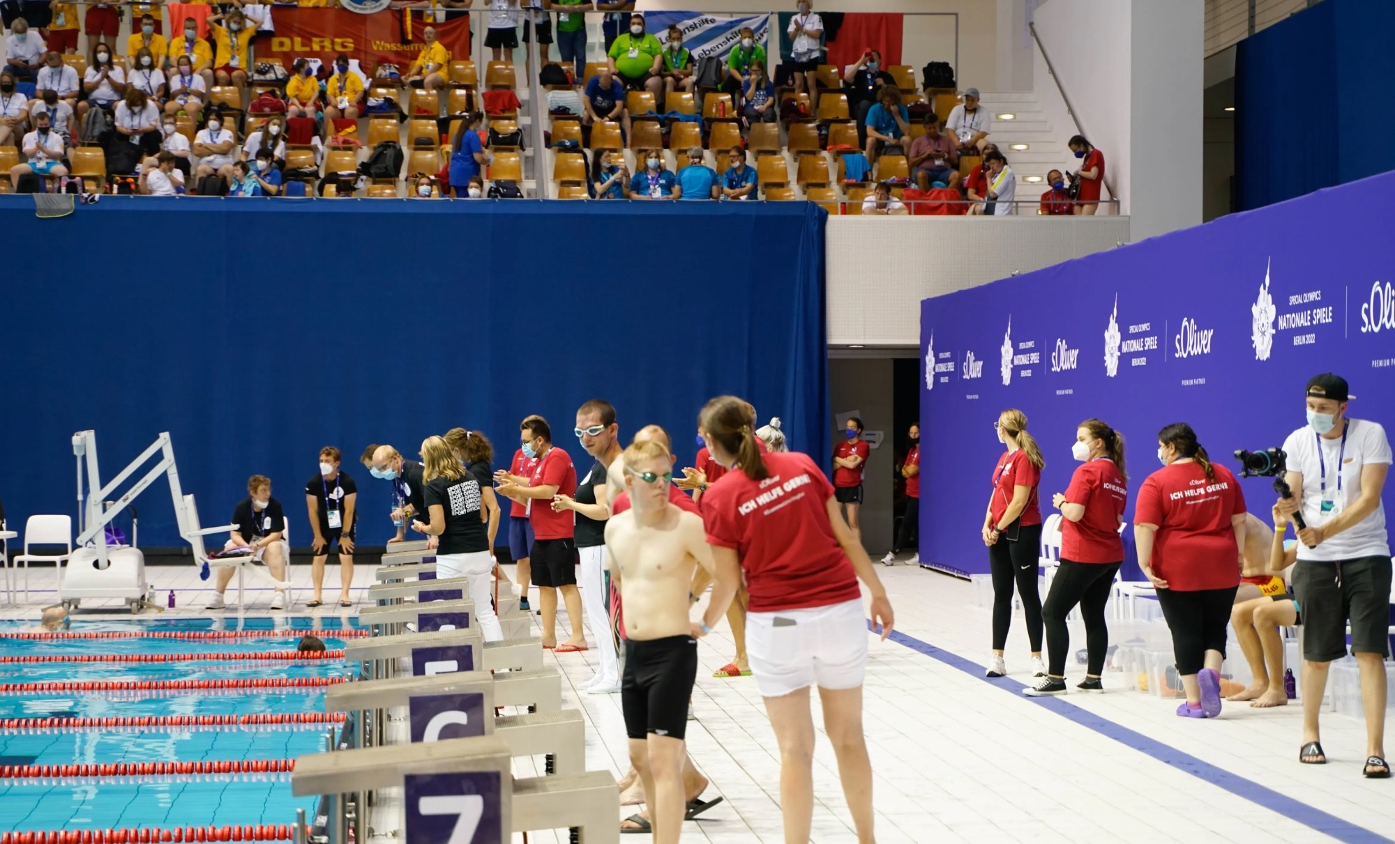Athletes getting ready during the Special olympics at Berlin 2022