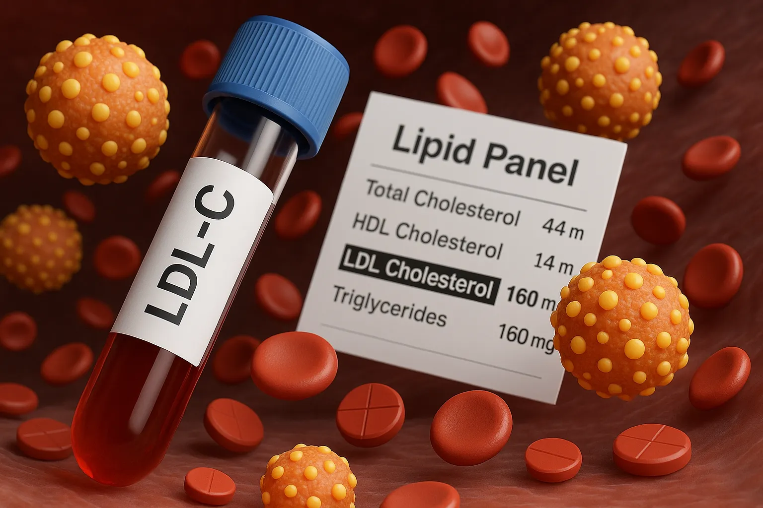 LDL Cholesterol (LDL-C) detailed 3d illustration